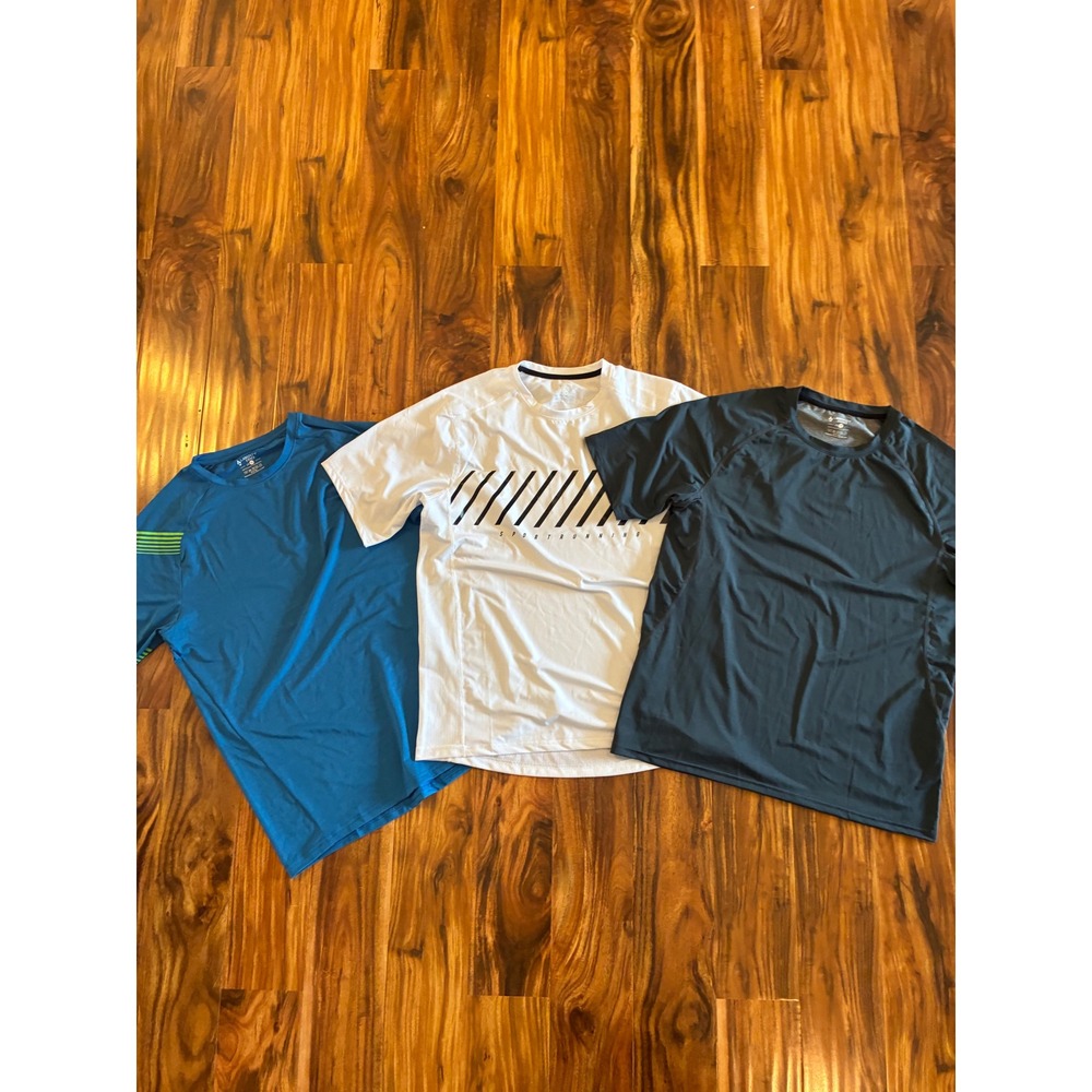 Liberty Pro Mens Athletic Performance T-Shirt Bundle Set of 3 Blue White Grey M
